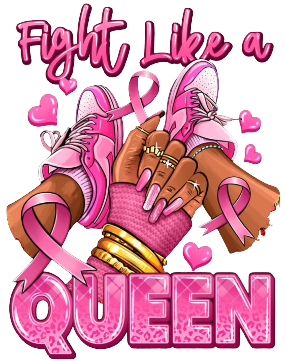 Gildan Unisex Soft Style, Pink, Breast cancer, Fight, Queen