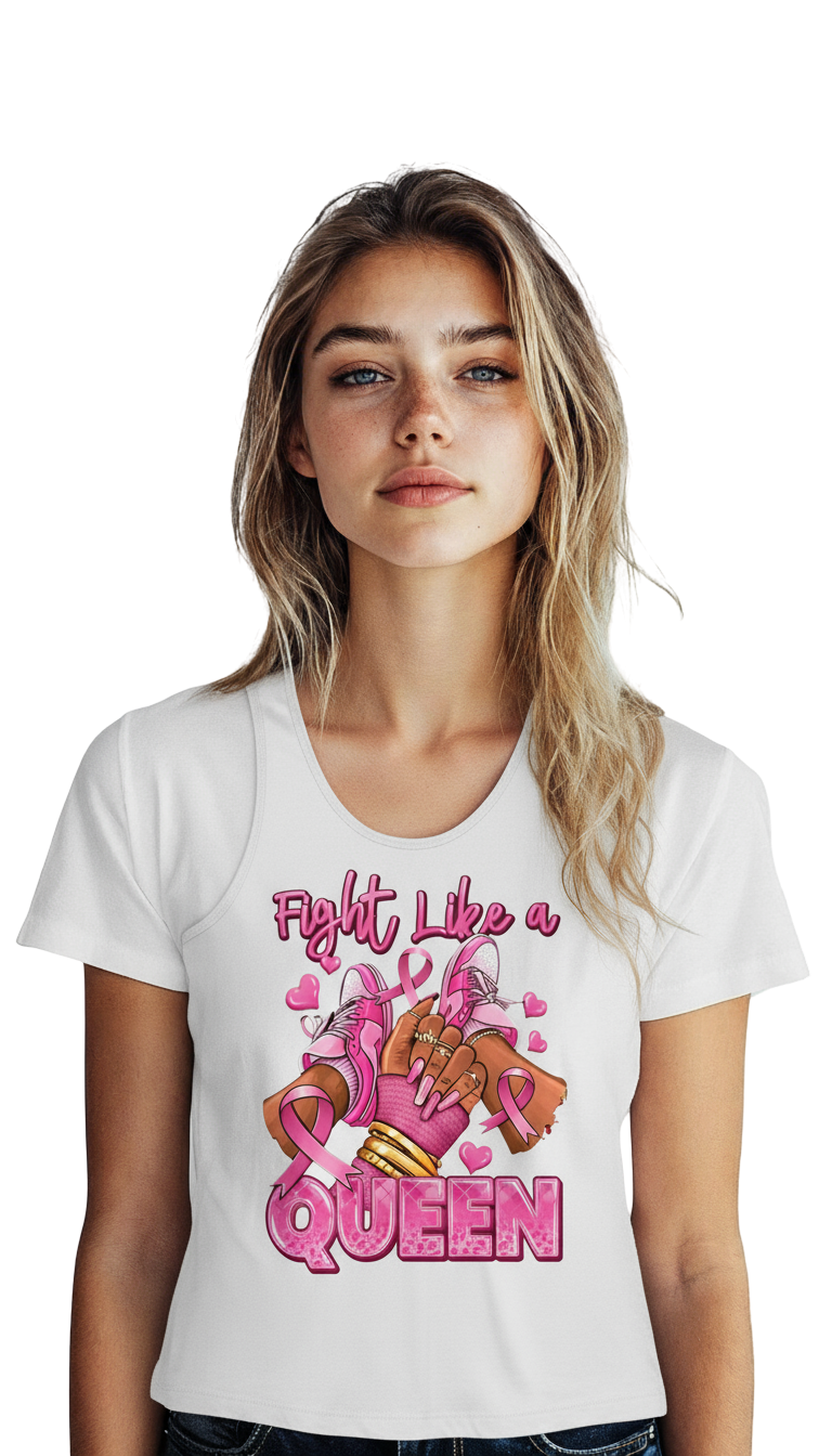 Gildan Unisex Soft Style, Pink, Breast cancer, Fight, Queen